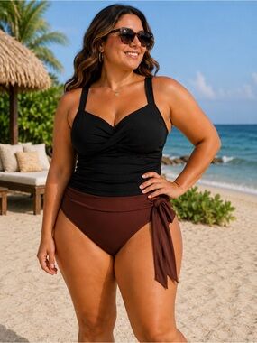 Social Angel Chocolate Tie Bikini Bottom